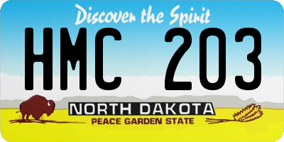 ND license plate HMC203