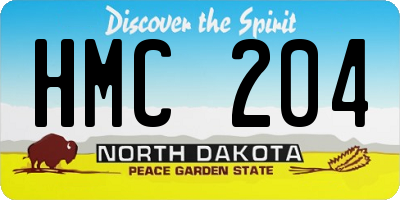 ND license plate HMC204