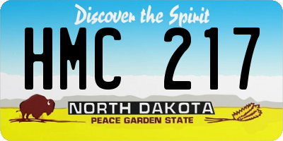 ND license plate HMC217