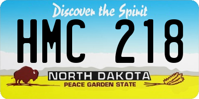 ND license plate HMC218