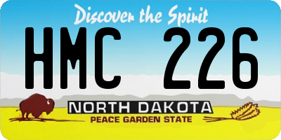 ND license plate HMC226