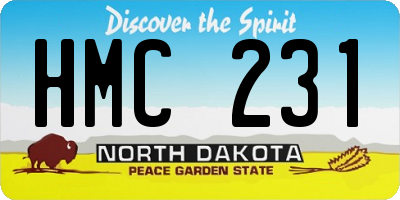 ND license plate HMC231