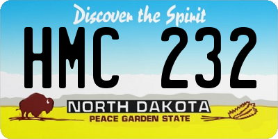 ND license plate HMC232