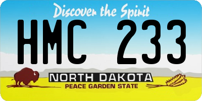 ND license plate HMC233