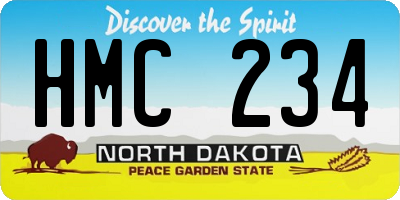 ND license plate HMC234