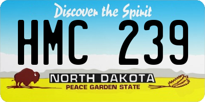 ND license plate HMC239