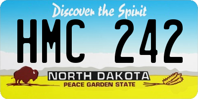 ND license plate HMC242