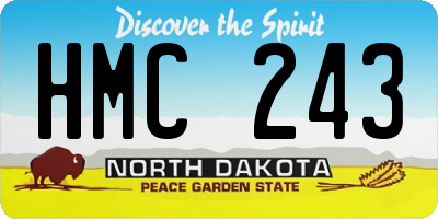 ND license plate HMC243