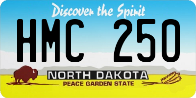 ND license plate HMC250