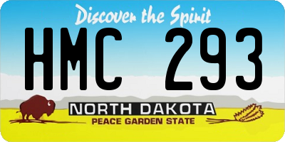 ND license plate HMC293