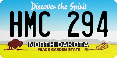 ND license plate HMC294