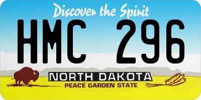 ND license plate HMC296