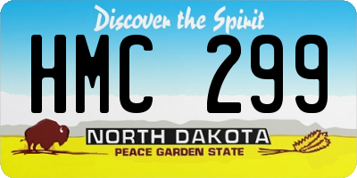 ND license plate HMC299