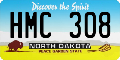 ND license plate HMC308