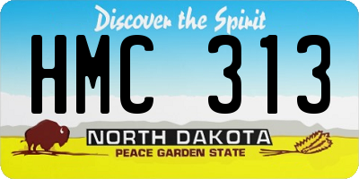ND license plate HMC313