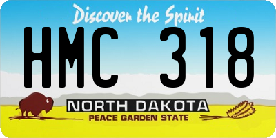 ND license plate HMC318