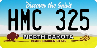 ND license plate HMC325