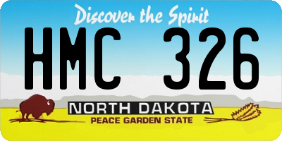 ND license plate HMC326