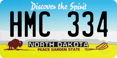 ND license plate HMC334