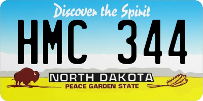 ND license plate HMC344