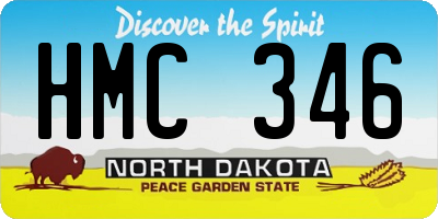 ND license plate HMC346