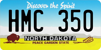 ND license plate HMC350