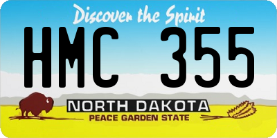ND license plate HMC355