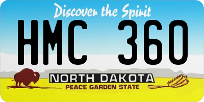 ND license plate HMC360