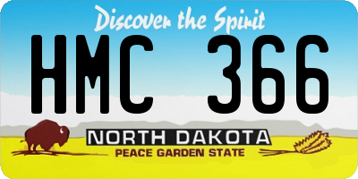 ND license plate HMC366