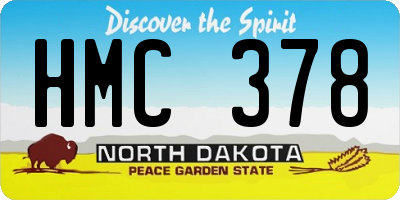 ND license plate HMC378