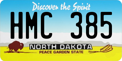 ND license plate HMC385