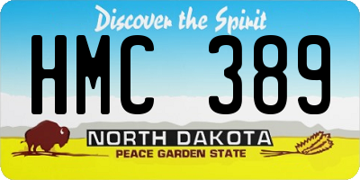 ND license plate HMC389