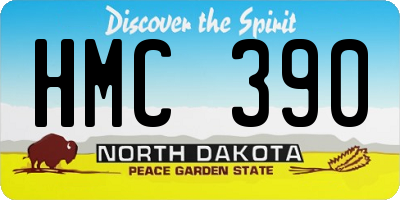 ND license plate HMC390