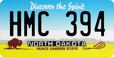 ND license plate HMC394