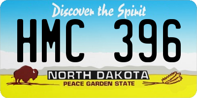 ND license plate HMC396