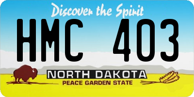 ND license plate HMC403
