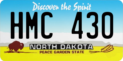 ND license plate HMC430
