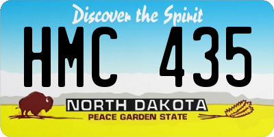 ND license plate HMC435