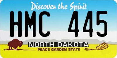 ND license plate HMC445