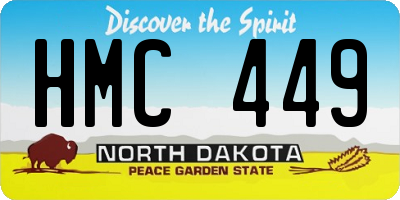 ND license plate HMC449