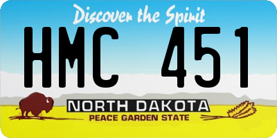 ND license plate HMC451