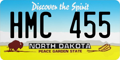 ND license plate HMC455