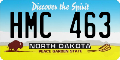 ND license plate HMC463