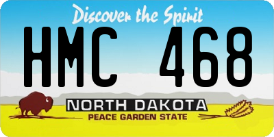 ND license plate HMC468
