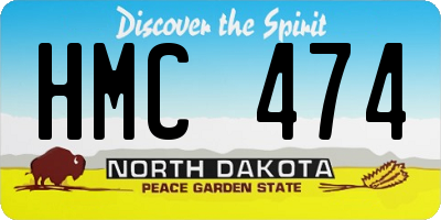 ND license plate HMC474