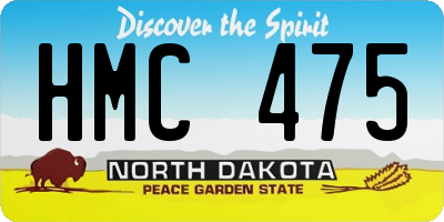 ND license plate HMC475