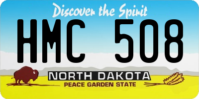 ND license plate HMC508