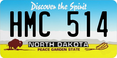 ND license plate HMC514