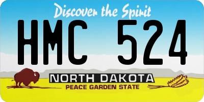 ND license plate HMC524