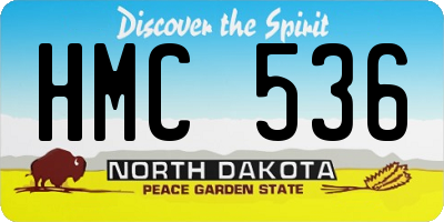 ND license plate HMC536